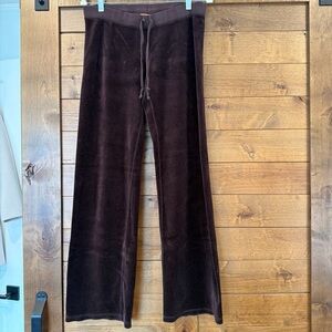 Juicy Couture Brown Velour Sweatshirt with Orange Logo Tag